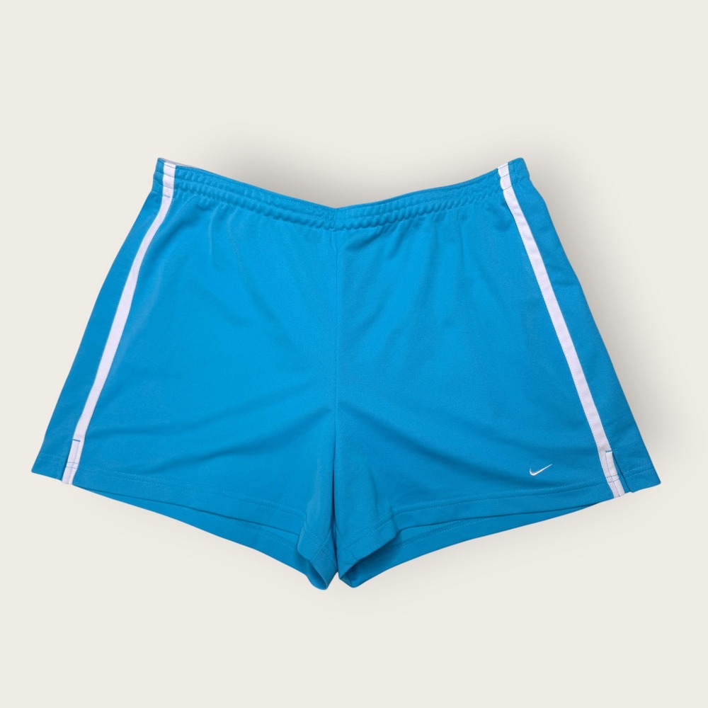 Youth Nike Athletic Shorts Blue White Stripe Soccer Running XL 16-18